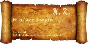 Mikulecz Korvin névjegykártya